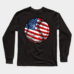 Baseball American Flag 4Th Of July Long Sleeve T-Shirt